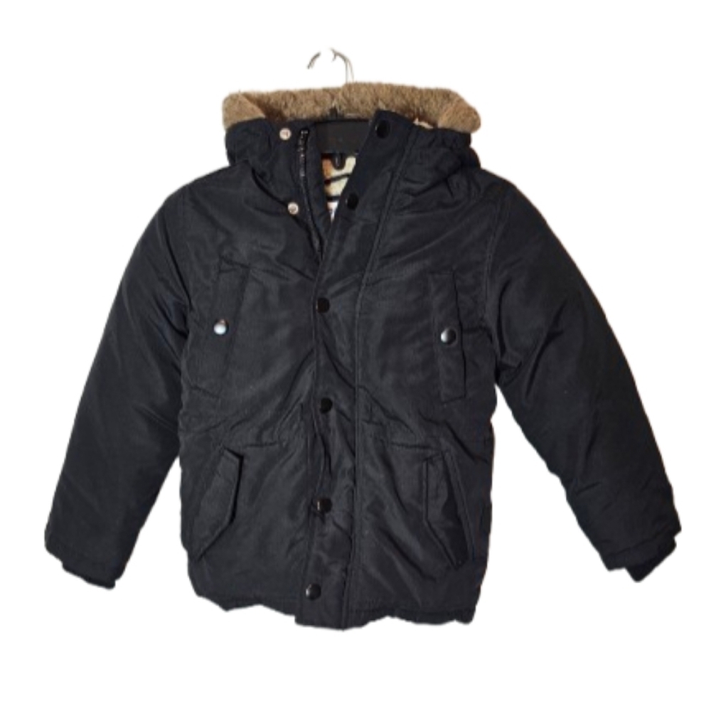 Old Navy Kids Black Winter Sherpa Lined Jacket Size Small 6/7